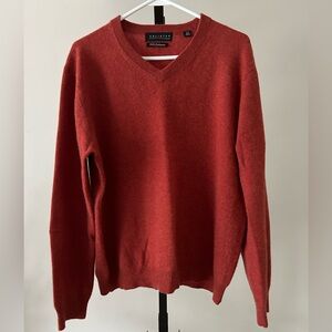 Unlisted by Kenneth Cole V-Neck Cashmere Sweater - Rust, Size X-LARGE.